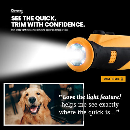 Cordless Dog Nail Grinder - Quiet Sound with LED Light, Blue