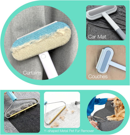 Carpet Rake for Pet Hair Removal 3 in 1 Reusable Dog Cat Hair Remover Scraper with Adjustable Long Handle, Carpet Clean Brushes&Cat Dog Fur Rakes Scraper Broom for Couch, Rugs, Mats and Cars