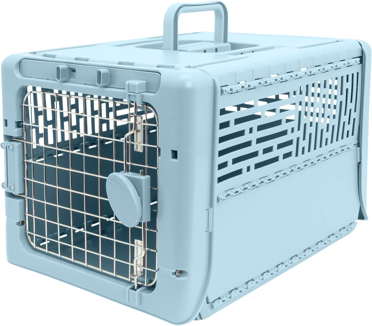 Collapsible Small Pet Travel Carrier (Tan), Hard-Sided Kennel for Small Dogs, Puppies, Cats, Kittens, Animals up to 25lbs, Washable Home & Outdoor Pet Crate, 24.5"L x 16.5"W x 16"H