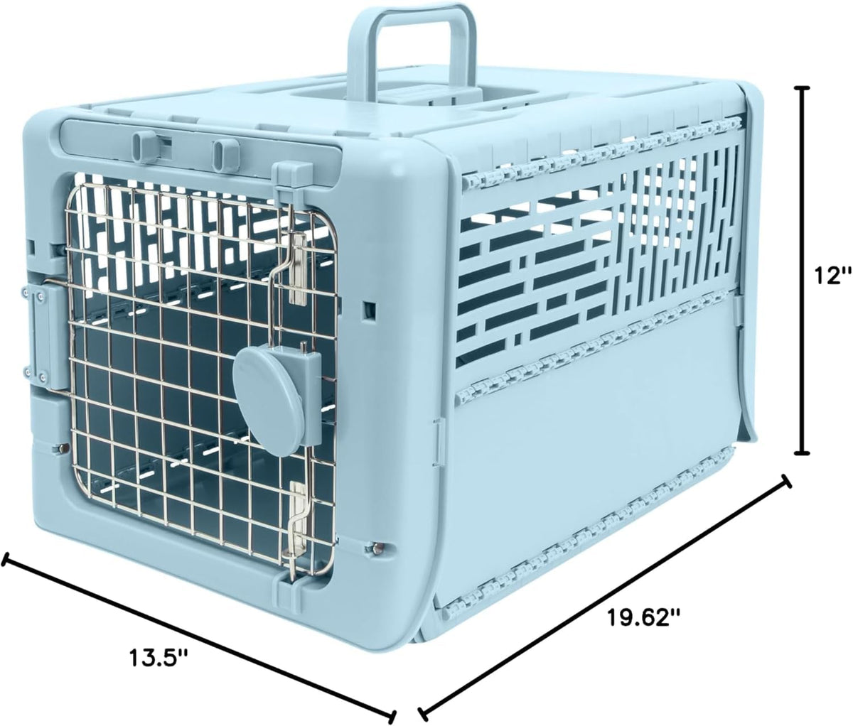Collapsible Small Pet Travel Carrier (Tan), Hard-Sided Kennel for Small Dogs, Puppies, Cats, Kittens, Animals up to 25lbs, Washable Home & Outdoor Pet Crate, 24.5"L x 16.5"W x 16"H
