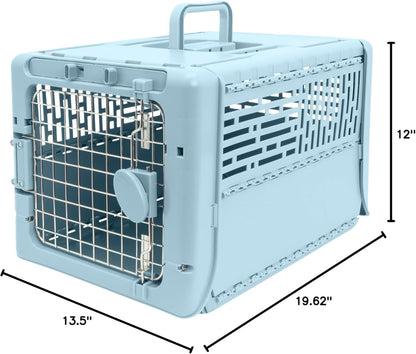 Collapsible Small Pet Travel Carrier (Tan), Hard-Sided Kennel for Small Dogs, Puppies, Cats, Kittens, Animals up to 25lbs, Washable Home & Outdoor Pet Crate, 24.5"L x 16.5"W x 16"H