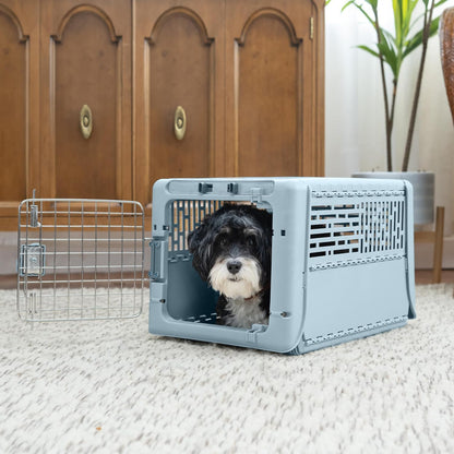 Collapsible Small Pet Travel Carrier (Tan), Hard-Sided Kennel for Small Dogs, Puppies, Cats, Kittens, Animals up to 25lbs, Washable Home & Outdoor Pet Crate, 24.5"L x 16.5"W x 16"H