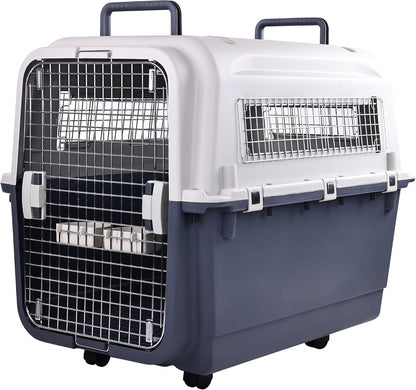 Plastic Kennels, Plastic Dog Crate, Airline Approved Pet Carrier for Dogs and Cats Longer Traveling, M