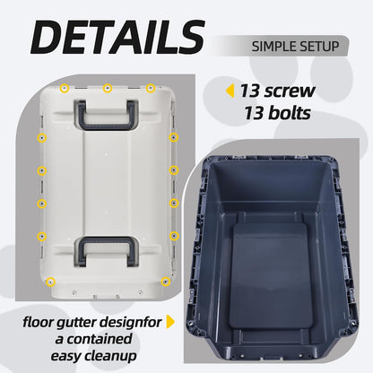 Plastic Kennels, Plastic Dog Crate, Airline Approved Pet Carrier for Dogs and Cats Longer Traveling, M
