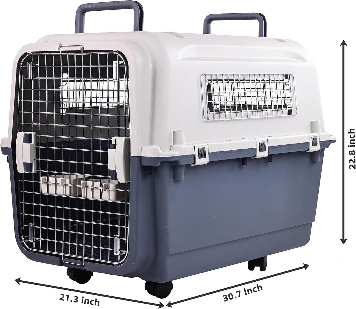 Plastic Kennels, Plastic Dog Crate, Airline Approved Pet Carrier for Dogs and Cats Longer Traveling, M