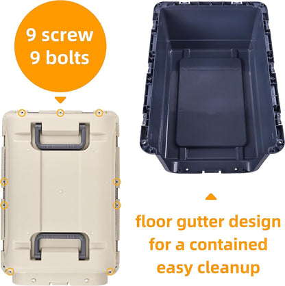 Plastic Kennels, Plastic Dog Crate, Airline Approved Pet Carrier for Dogs and Cats Longer Traveling, M