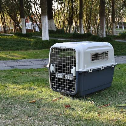 Plastic Kennels, Plastic Dog Crate, Airline Approved Pet Carrier for Dogs and Cats Longer Traveling, M