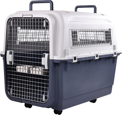 Plastic Kennels, Plastic Dog Crate, Airline Approved Pet Carrier for Dogs and Cats Longer Traveling, M