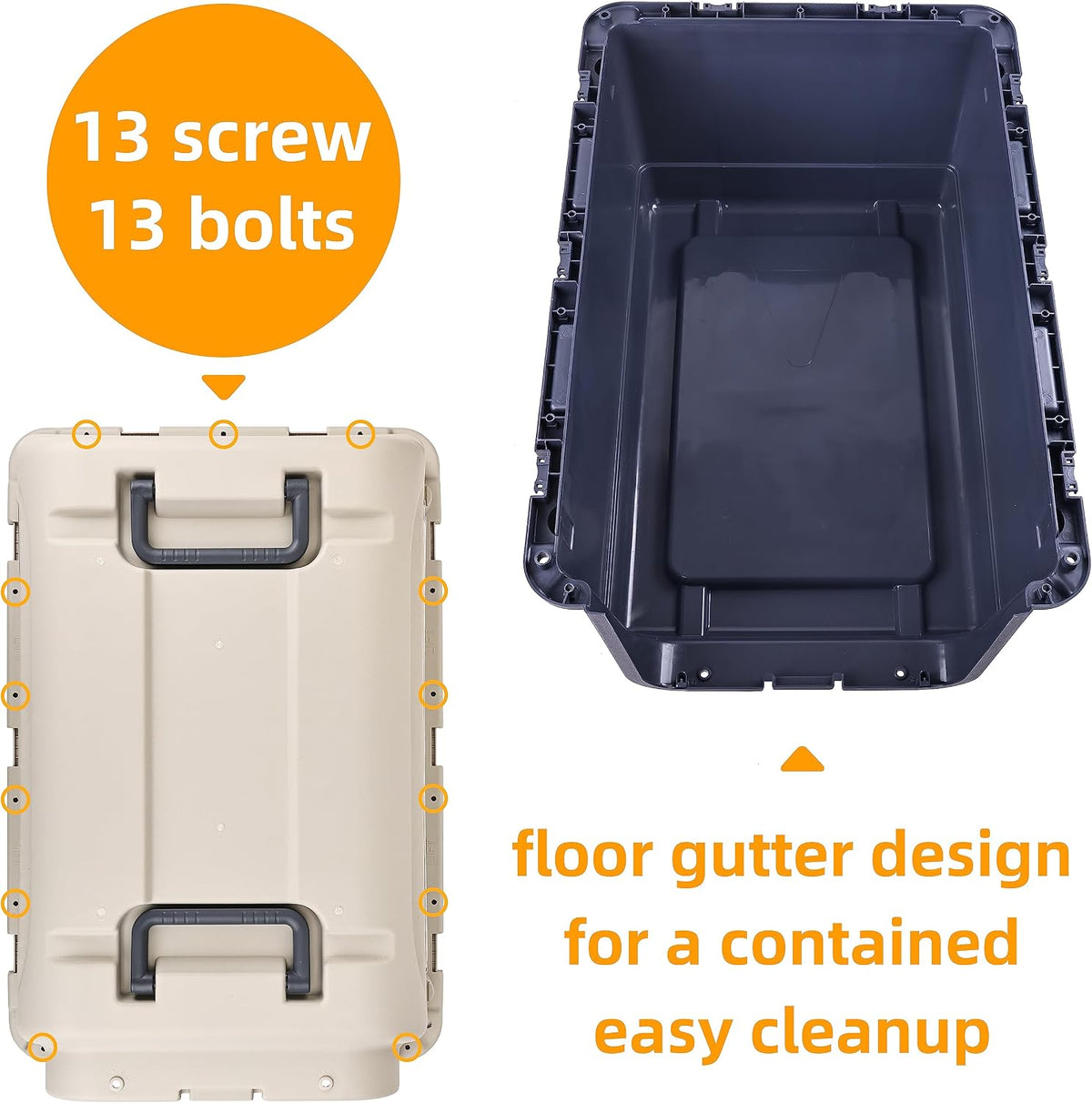 Plastic Kennels, Plastic Dog Crate, Airline Approved Pet Carrier for Dogs and Cats Longer Traveling, M