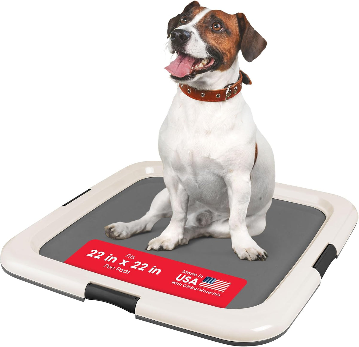 Secure Pee Pad Holder for Regular Sized Dogs, Fits 22"x22" Pad, Gray