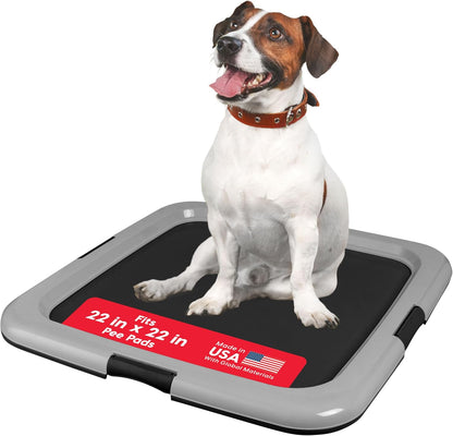 Secure Pee Pad Holder for Regular Sized Dogs, Fits 22"x22" Pad, Gray