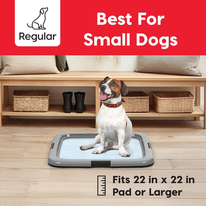 Secure Pee Pad Holder for Regular Sized Dogs, Fits 22"x22" Pad, Gray