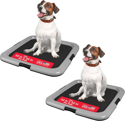 Secure Pee Pad Holder for Regular Sized Dogs, Fits 22"x22" Pad, Gray
