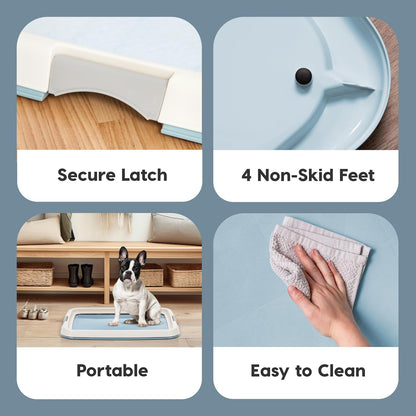 Secure Pee Pad Holder for Regular Sized Dogs, Fits 22"x22" Pad, Gray