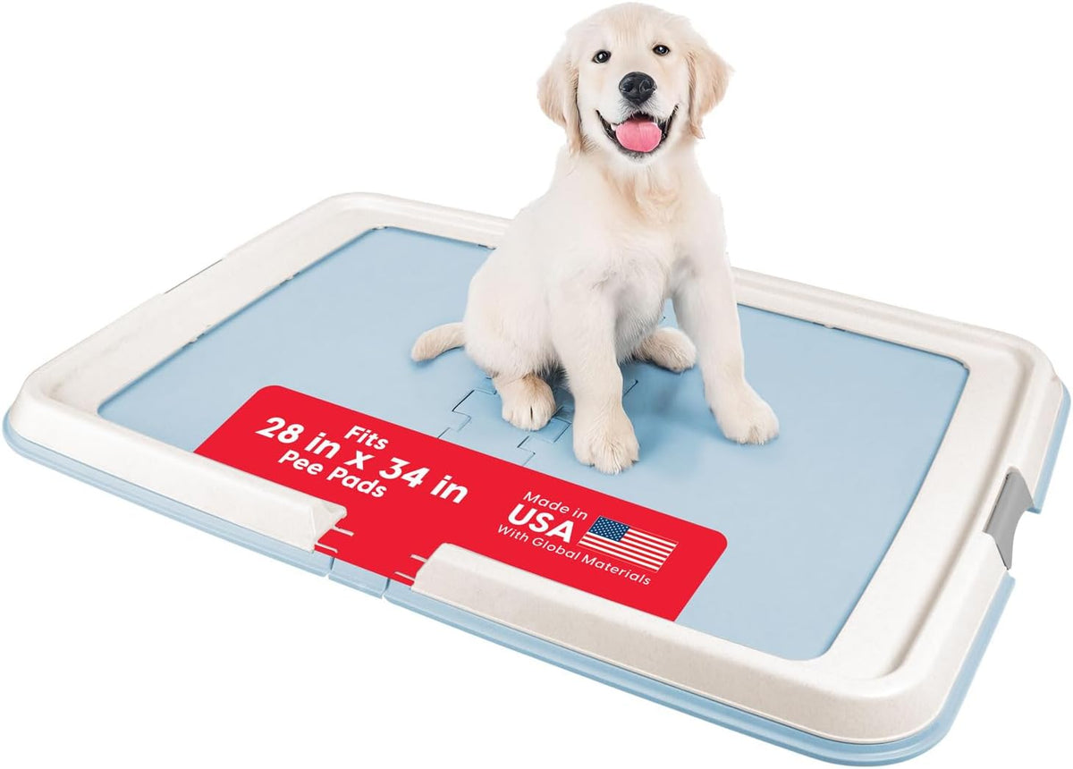 Secure Pee Pad Holder for Regular Sized Dogs, Fits 22"x22" Pad, Gray