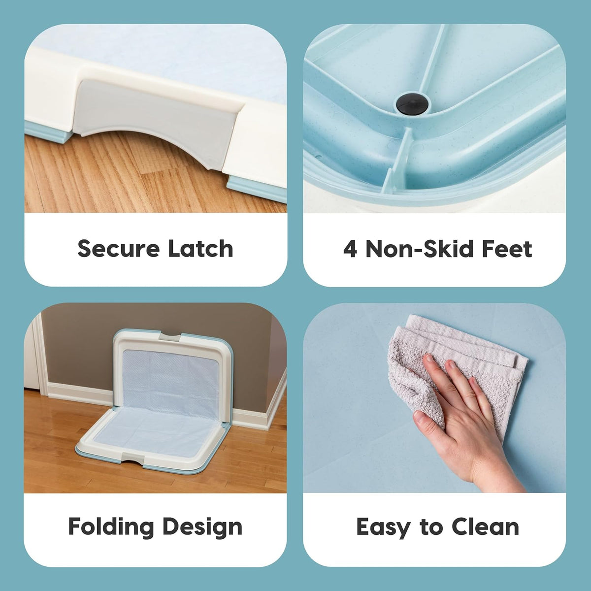 Secure Pee Pad Holder for Regular Sized Dogs, Fits 22"x22" Pad, Gray