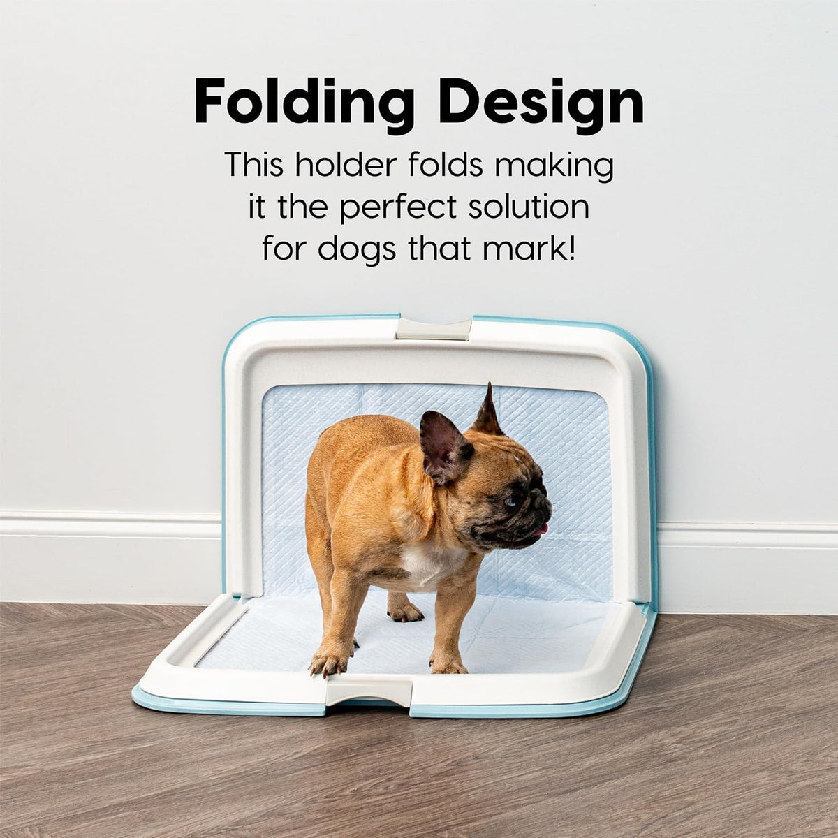 Secure Pee Pad Holder for Regular Sized Dogs, Fits 22"x22" Pad, Gray