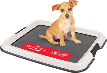 Secure Pee Pad Holder for Regular Sized Dogs, Fits 22"x22" Pad, Gray