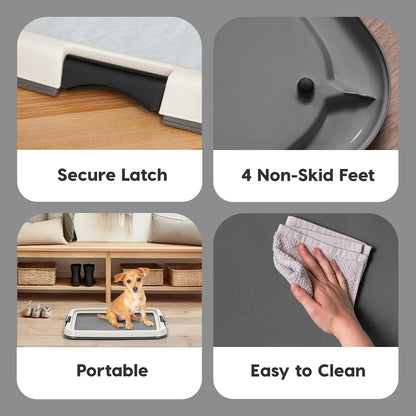 Secure Pee Pad Holder for Regular Sized Dogs, Fits 22"x22" Pad, Gray