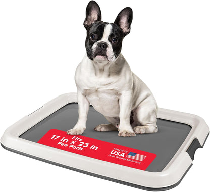 Secure Pee Pad Holder for Regular Sized Dogs, Fits 22"x22" Pad, Gray