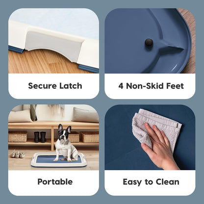 Secure Pee Pad Holder for Regular Sized Dogs, Fits 22"x22" Pad, Gray