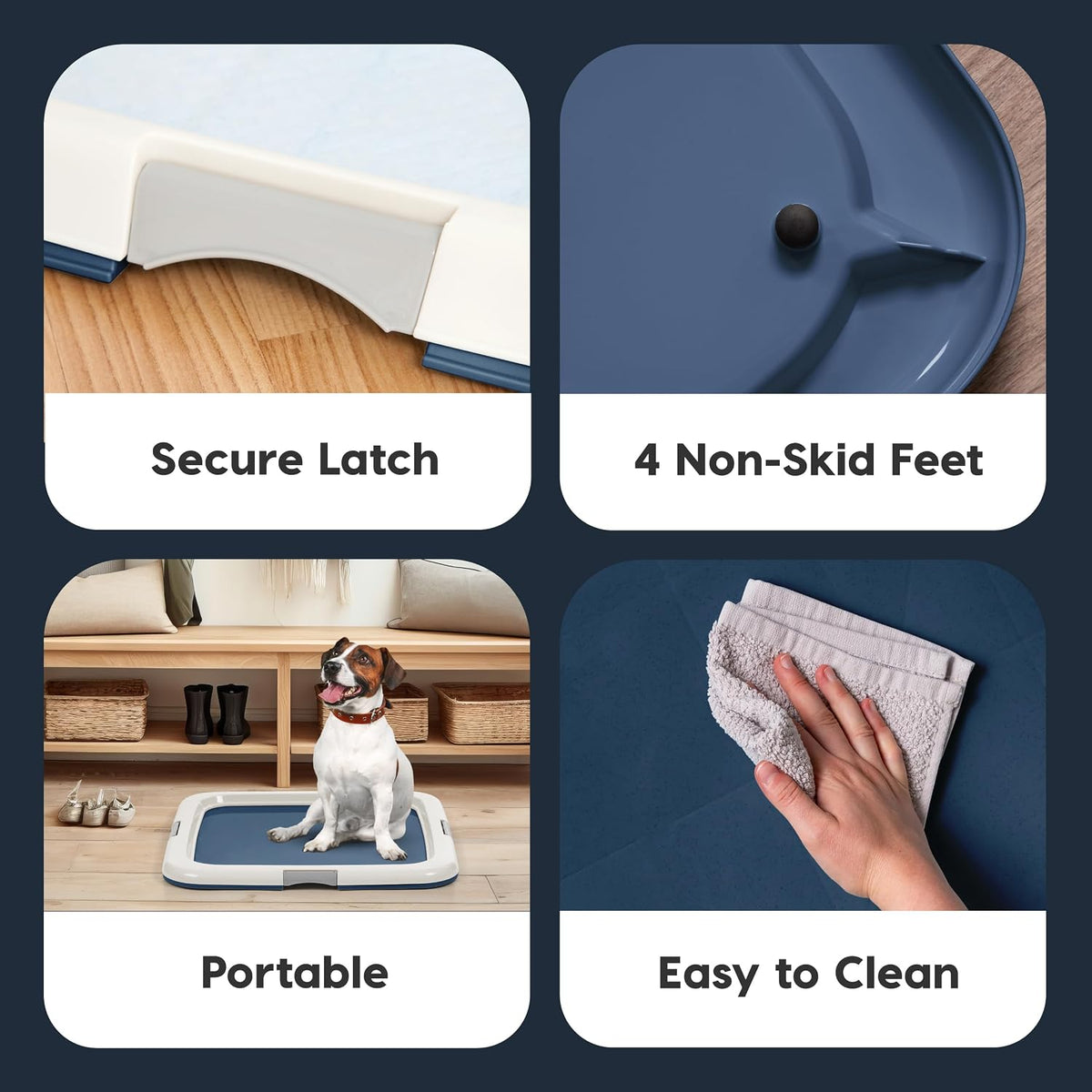 Secure Pee Pad Holder for Regular Sized Dogs, Fits 22"x22" Pad, Gray