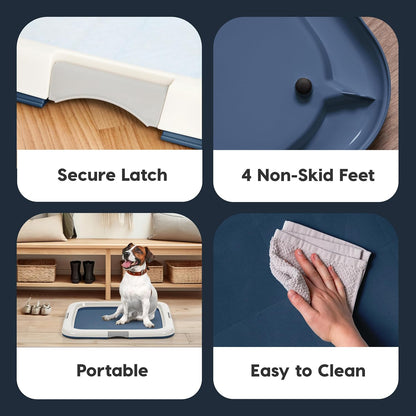 Secure Pee Pad Holder for Regular Sized Dogs, Fits 22"x22" Pad, Gray