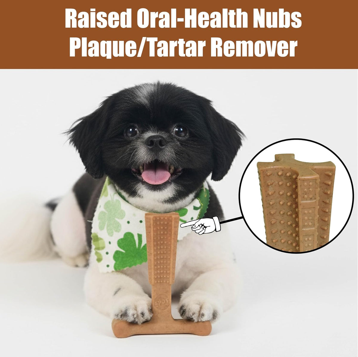 Bam-Bones Plus T Bone – Bamboo Fiber & Nylon Dog Chew Toy for Moderate to Aggressive Chewers, Durable Long Lasting & Non-Splintering, Beef Flavor Toy for Adult Dogs & Puppies Under 60 lbs, 6 in
