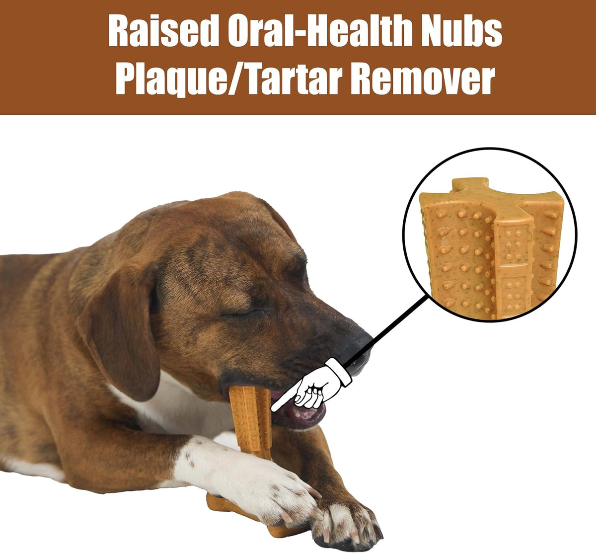 Bam-Bones Plus T Bone – Bamboo Fiber & Nylon Dog Chew Toy for Moderate to Aggressive Chewers, Durable Long Lasting & Non-Splintering, Beef Flavor Toy for Adult Dogs & Puppies Under 60 lbs, 6 in