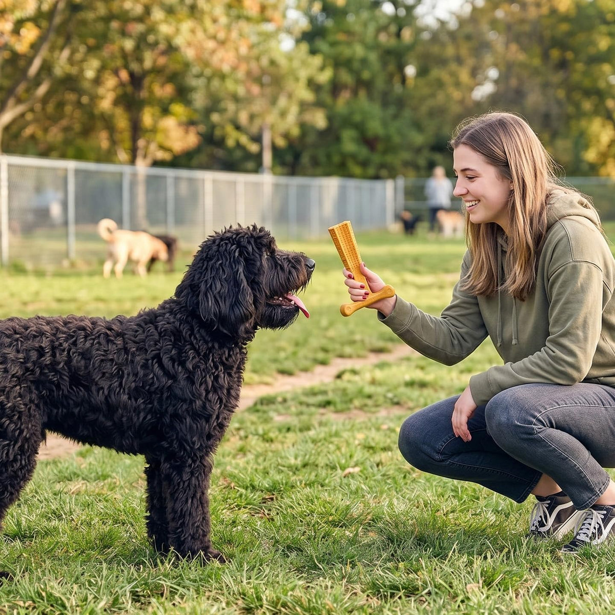 Bam-Bones Plus T Bone – Bamboo Fiber & Nylon Dog Chew Toy for Moderate to Aggressive Chewers, Durable Long Lasting & Non-Splintering, Beef Flavor Toy for Adult Dogs & Puppies Under 60 lbs, 6 in