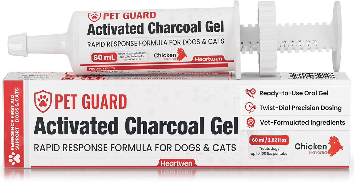 Activated Charcoal for Dogs & Cats, 60 mL Ready-to-Use Pet First Aid Liquid