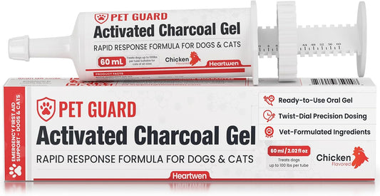 Activated Charcoal for Dogs & Cats, 60 mL Ready-to-Use Pet First Aid Liquid