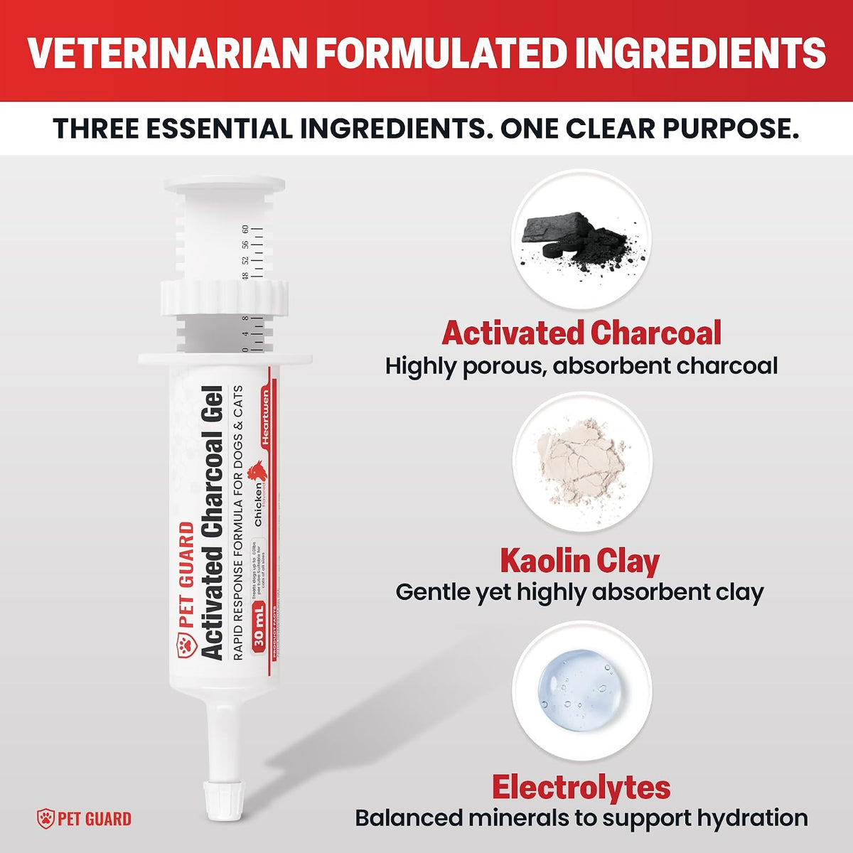 Activated Charcoal for Dogs & Cats, 60 mL Ready-to-Use Pet First Aid Liquid