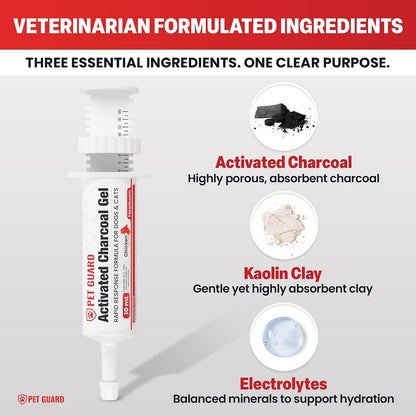 Activated Charcoal for Dogs & Cats, 60 mL Ready-to-Use Pet First Aid Liquid