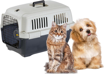 Clipper 2 Cat Carrier, IATA, Small Dog and Cat Carrier Max 8 kg, Rigid Carrier, Travel Animals Car Plane, Train, 57 x 37 x H 36 cm, Steel Door, Secure Closure