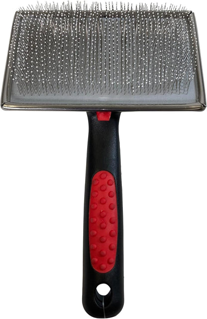 Paw Brothers Soft Flat Slicker Brush for Dogs, Grooming Brush Small and Medium Dogs, Coated Tips, Gentle on Skin, Maximum Coverage, Medium