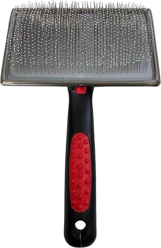 Paw Brothers Soft Flat Slicker Brush for Dogs, Grooming Brush Small and Medium Dogs, Coated Tips, Gentle on Skin, Maximum Coverage, Medium
