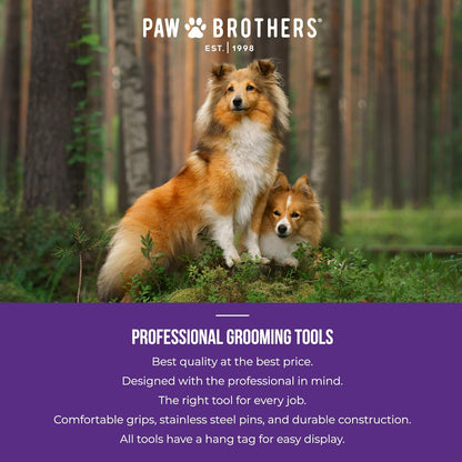 Paw Brothers Soft Flat Slicker Brush for Dogs, Grooming Brush Small and Medium Dogs, Coated Tips, Gentle on Skin, Maximum Coverage, Medium