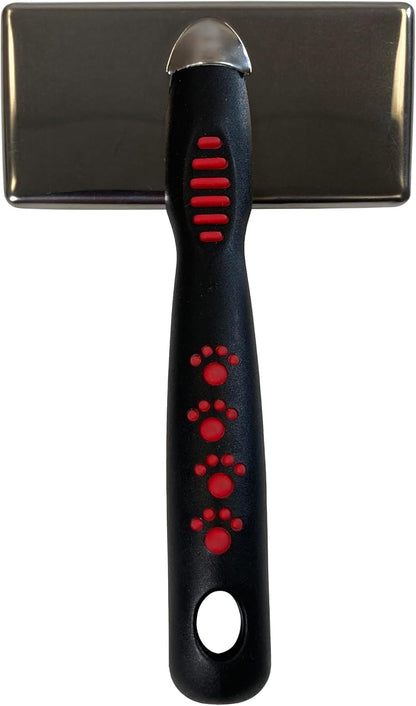 Paw Brothers Soft Flat Slicker Brush for Dogs, Grooming Brush Small and Medium Dogs, Coated Tips, Gentle on Skin, Maximum Coverage, Medium