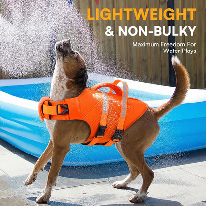 High-Visible Large Dog Life Jackets for Swimming Boating & Beach