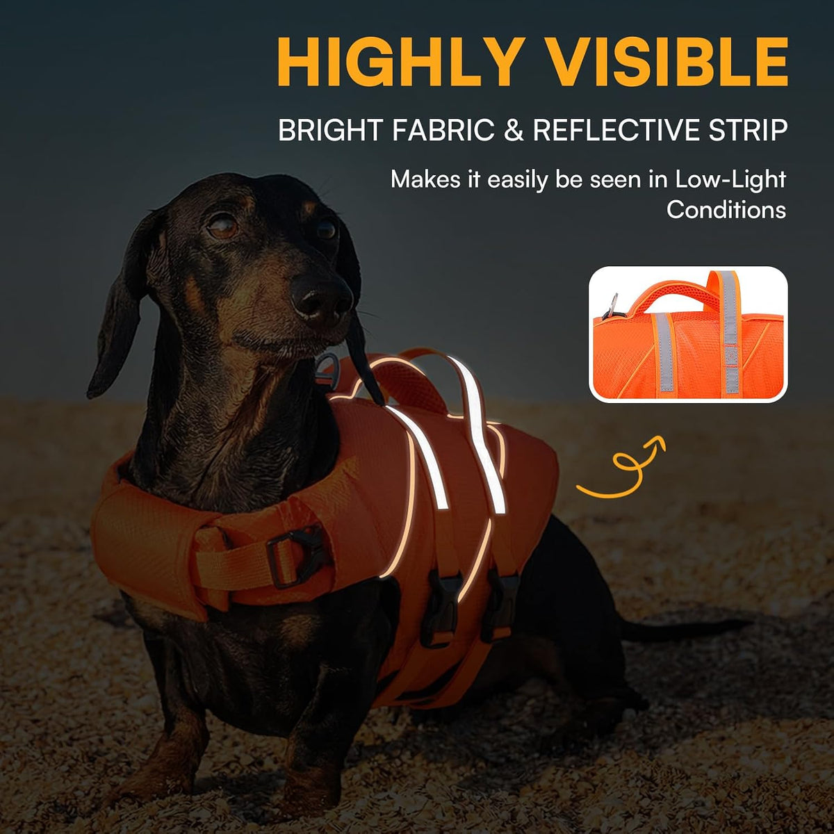 High-Visible Large Dog Life Jackets for Swimming Boating & Beach