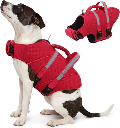 High-Visible Large Dog Life Jackets for Swimming Boating & Beach