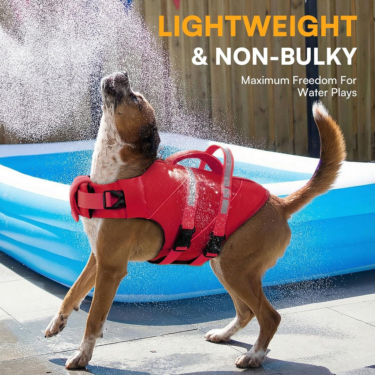 High-Visible Large Dog Life Jackets for Swimming Boating & Beach