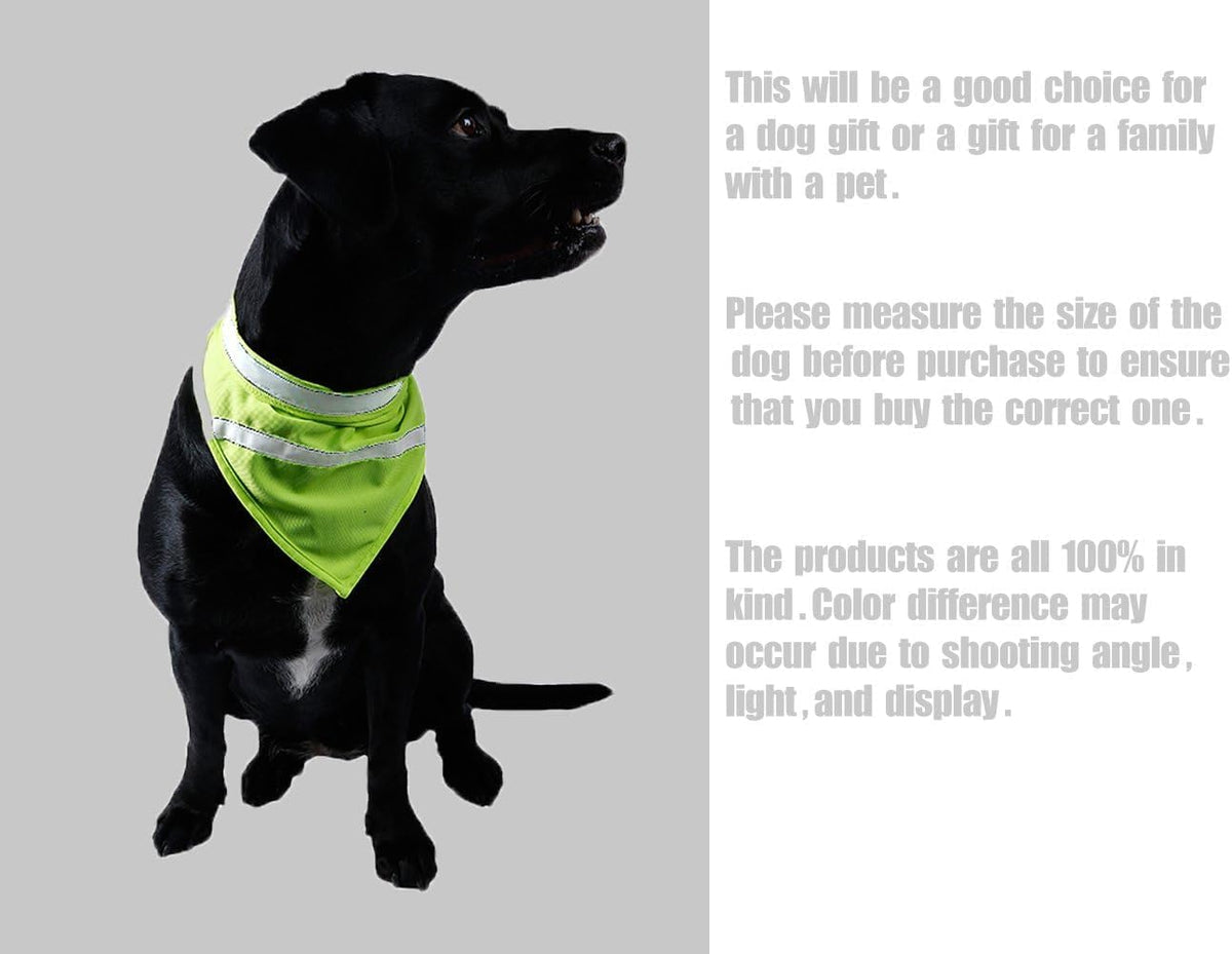 2 Pack Reflective Dog Bandana for Night Safety - High Visibility Adjustable Dog Scarf in Orange/Yellow, Fits Small Medium Large Dogs(Small)