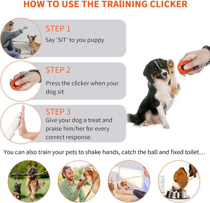 9 Pieces Dog Training Clicker with Wrist Strap Pet Behavioral Training Clicker for Dogs Cats Birds Horses(Water Drop Style,Multicolor)