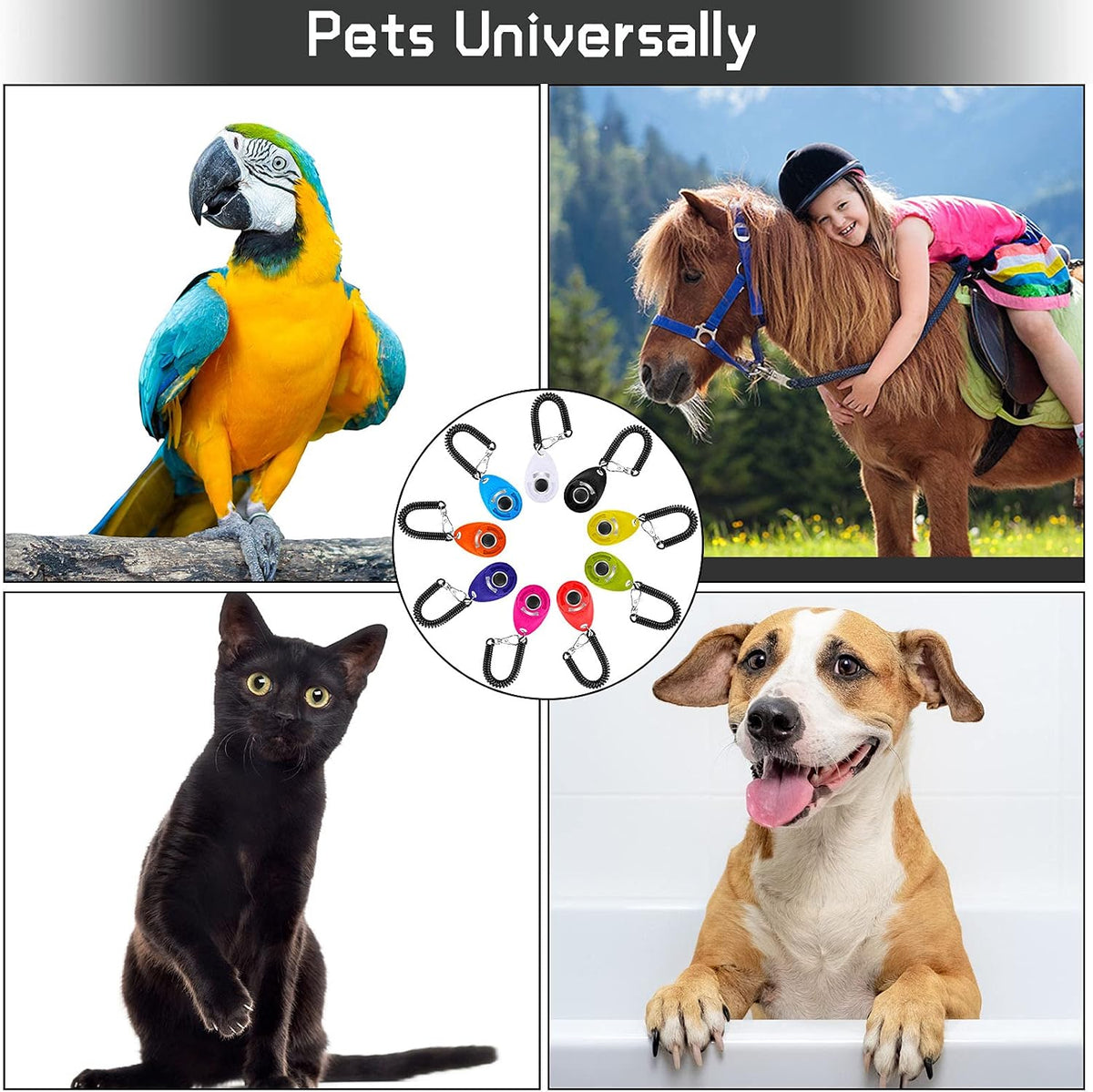 9 Pieces Dog Training Clicker with Wrist Strap Pet Behavioral Training Clicker for Dogs Cats Birds Horses(Water Drop Style,Multicolor)