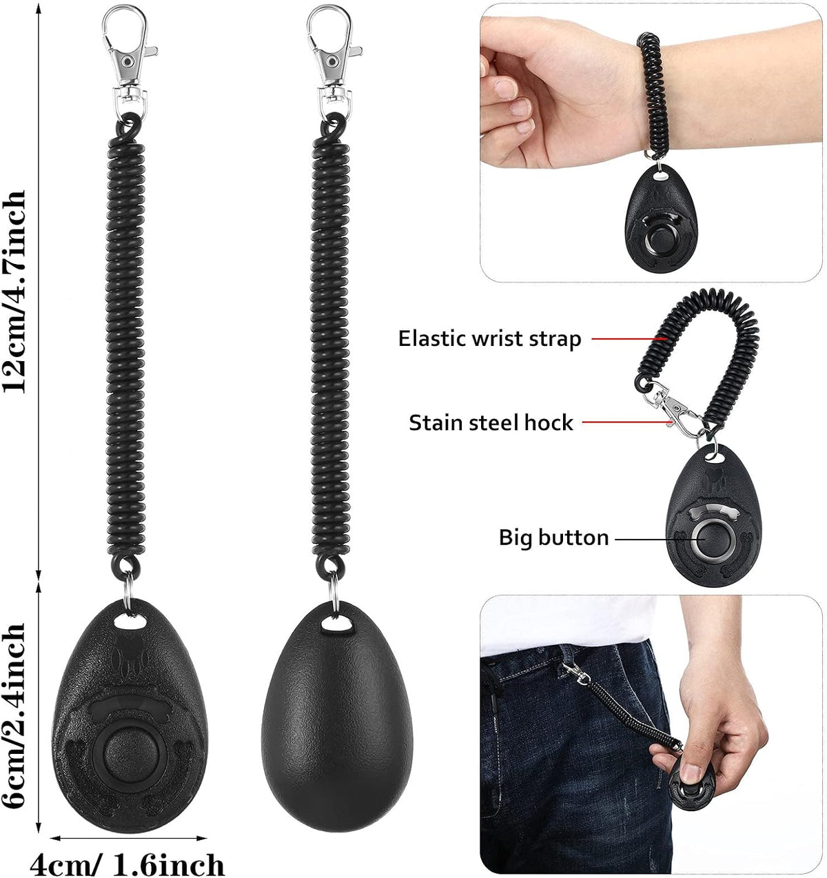 9 Pieces Dog Training Clicker with Wrist Strap Pet Behavioral Training Clicker for Dogs Cats Birds Horses(Water Drop Style,Multicolor)