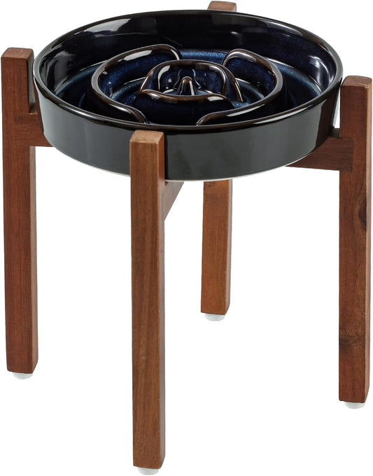 Raised Slow Feeder Dog Bowls, Elevated Dog Bowls Slow Feeder Set