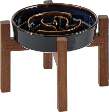 Raised Slow Feeder Dog Bowls, Elevated Dog Bowls Slow Feeder Set