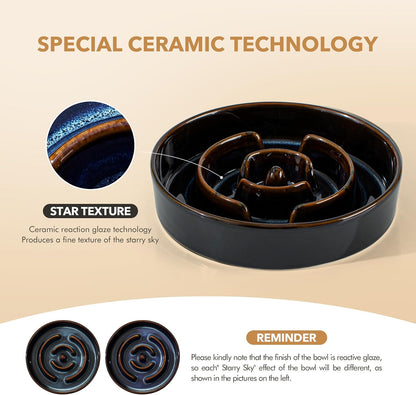 Raised Slow Feeder Dog Bowls, Elevated Dog Bowls Slow Feeder Set
